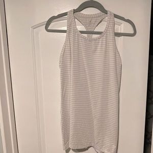 Athleta active tank, S, white stripes